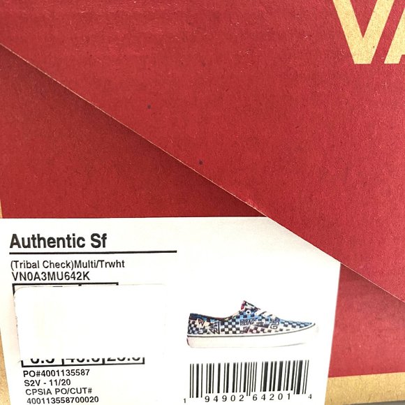 💖MEGA SALE💖Vans SF Tribal Check Multi Blue Canvas Sneakers Women's VN0A3MU642K - Picture 11 of 11